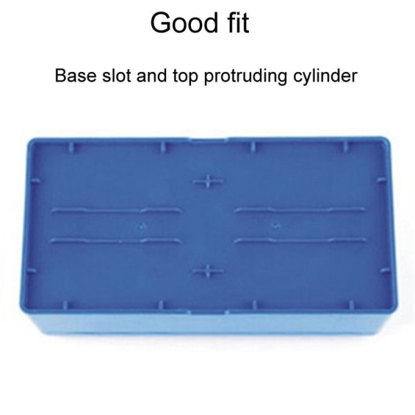Household Stackable Building Block Organizer Student Desktop Plastic Storage Box, Model: Rectangular Blue - Image 4