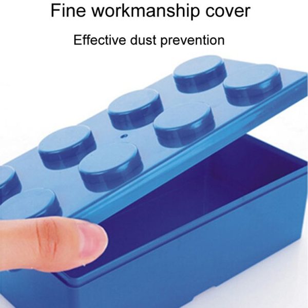 Household Stackable Building Block Organizer Student Desktop Plastic Storage Box, Model: Rectangular Blue - Image 5