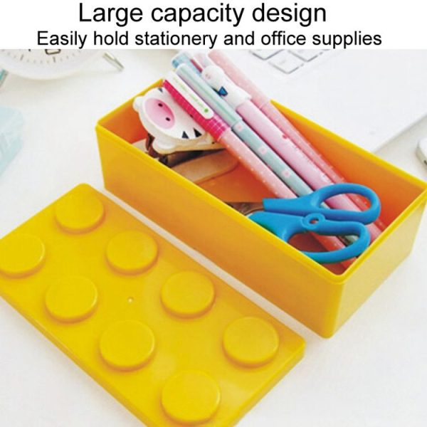 Household Stackable Building Block Organizer Student Desktop Plastic Storage Box, Model: Rectangular Blue - Image 6