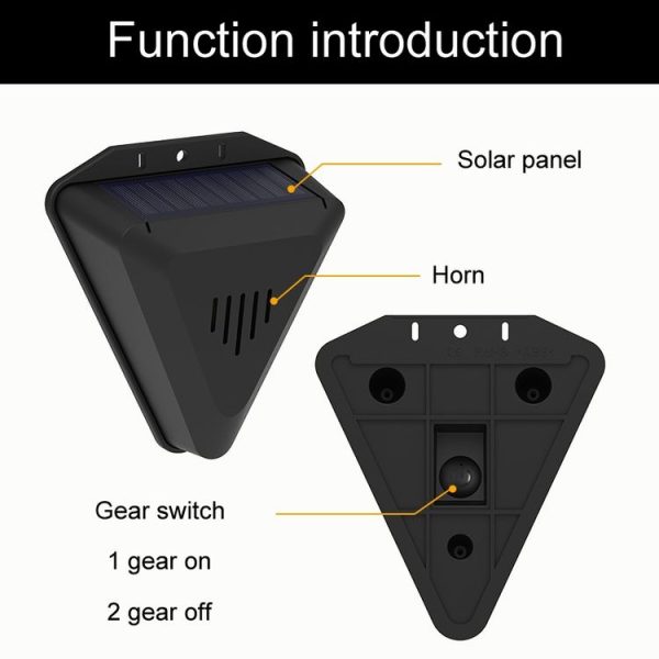 N911Q Solar Bird Repeller Orchard And Fish Pond Animal Repellent (Black) - Image 4