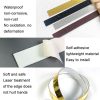 10pcs 1x90cm 3D Mirror Wall Stickers Beautiful Edge Decorative Strip Living Room TV Background Decorative Self-adhesive Beltline Sewing (Gold) - Image 3