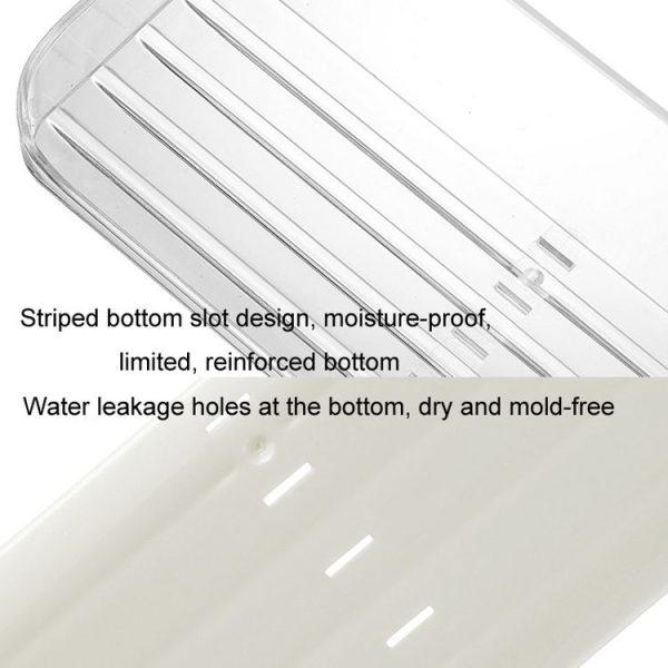 Wall Mounted No-Punch Bedside Eyeglasses Storage Box Bathroom Toiletries Drainage Shelf (Transparent) - Image 3