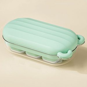 Mini Silicone Ice Cube Soft Mold Home Refrigerator Ice Box (Green)