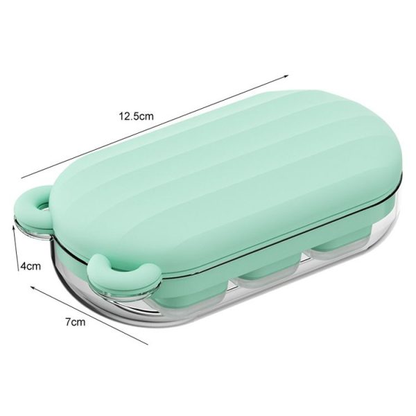 Mini Silicone Ice Cube Soft Mold Home Refrigerator Ice Box (Green) - Image 3