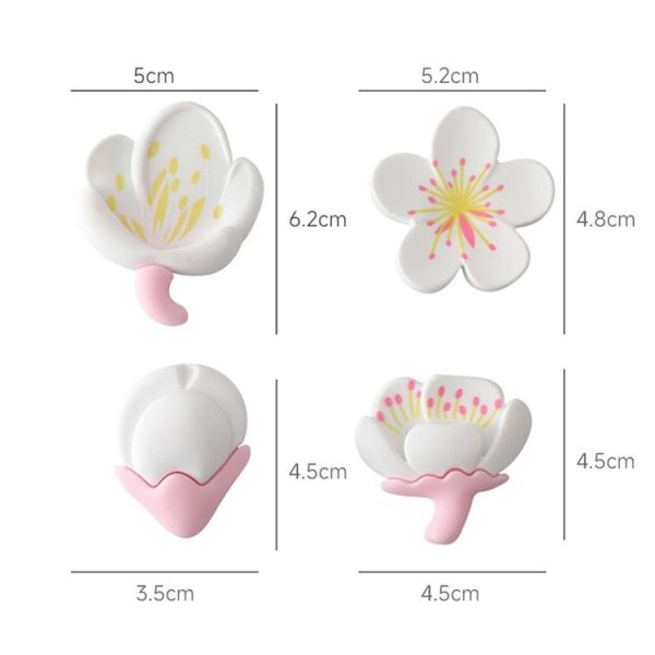 4pcs / Set Fresh Rustic Flowers Refrigerator Stickers Magnetic Tulip Decorative Paste (White) - Image 3