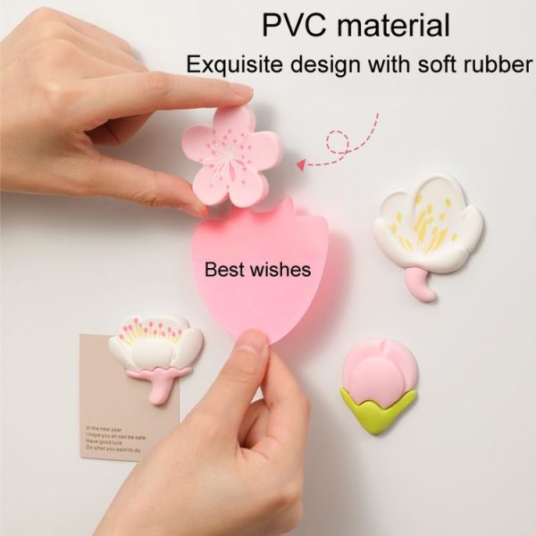 4pcs / Set Fresh Rustic Flowers Refrigerator Stickers Magnetic Tulip Decorative Paste (White) - Image 6