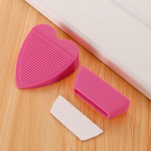 PVC Windproof Door Stopper Household Door Stopper With Storage Box (Pink)