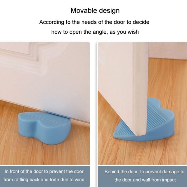 PVC Windproof Door Stopper Household Door Stopper With Storage Box (Pink) - Image 7