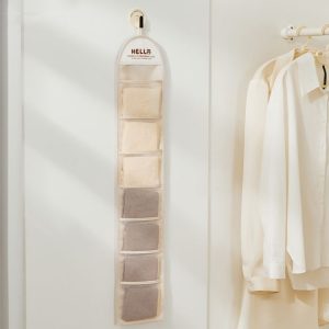 Underwear Storage Bag Socks And Hair Accessories Hanging Organizer Storage Bag (Cream Color)