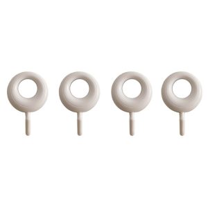 4pcs / Set Household Wall Hanging Hooks Dormitory Non-Marking Punch-Free Adhesive Hooks (White)