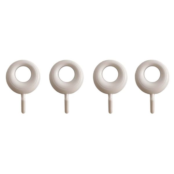 4pcs / Set Household Wall Hanging Hooks Dormitory Non-Marking Punch-Free Adhesive Hooks (White)