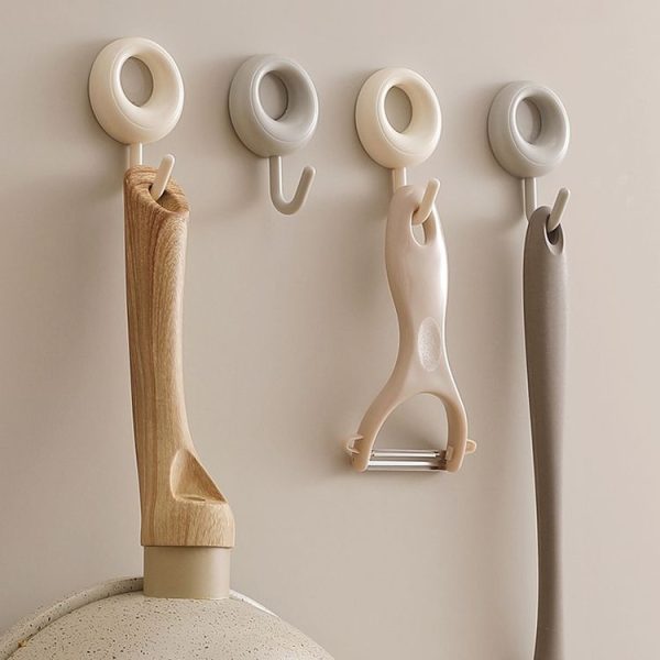 4pcs / Set Household Wall Hanging Hooks Dormitory Non-Marking Punch-Free Adhesive Hooks (White) - Image 10