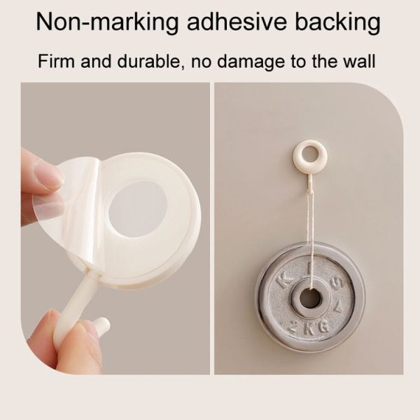 4pcs / Set Household Wall Hanging Hooks Dormitory Non-Marking Punch-Free Adhesive Hooks (White) - Image 4