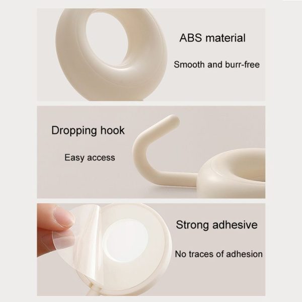 4pcs / Set Household Wall Hanging Hooks Dormitory Non-Marking Punch-Free Adhesive Hooks (White) - Image 7