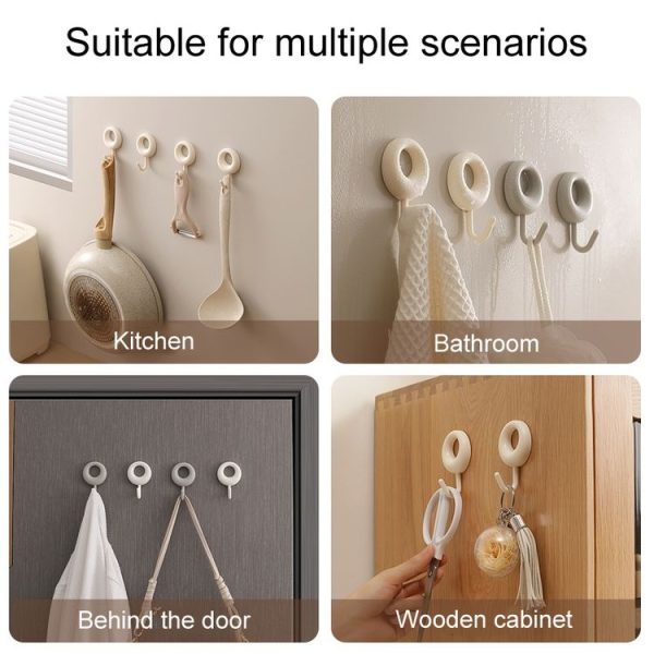 4pcs / Set Household Wall Hanging Hooks Dormitory Non-Marking Punch-Free Adhesive Hooks (White) - Image 8