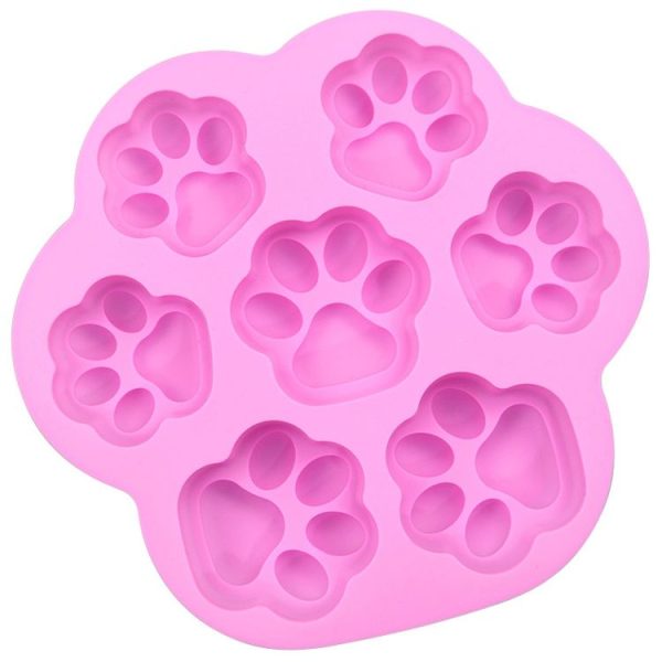 7 Cells Small and Large Cat Paw Silicone Cake Mould Cartoon DIY Handmade Essential Oil Soap Moulds (Pink) - Image 4
