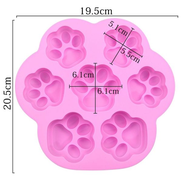 7 Cells Small and Large Cat Paw Silicone Cake Mould Cartoon DIY Handmade Essential Oil Soap Moulds (Pink) - Image 5