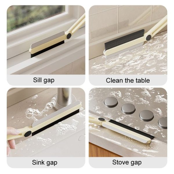 Household Multifunctional Crevice Brush Bathroom Long Handled Groove Cleaning Brush (White) - Image 10