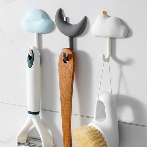 3pcs / Set Household Wall Hanging Hooks Dormitory Non-Marking Punch-Free Adhesive Hooks (Blue) - Image 10