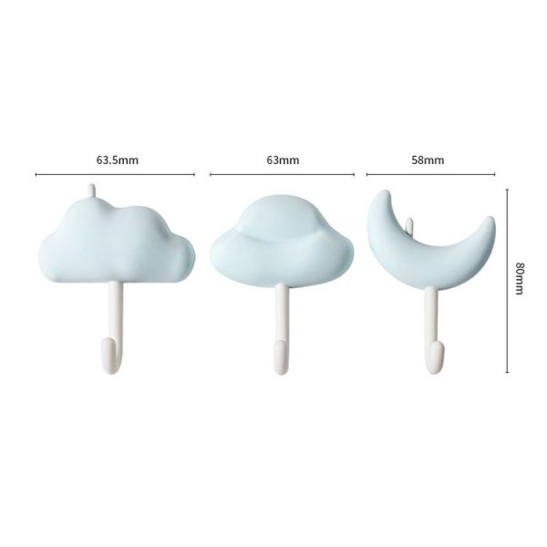 3pcs / Set Household Wall Hanging Hooks Dormitory Non-Marking Punch-Free Adhesive Hooks (Blue) - Image 3