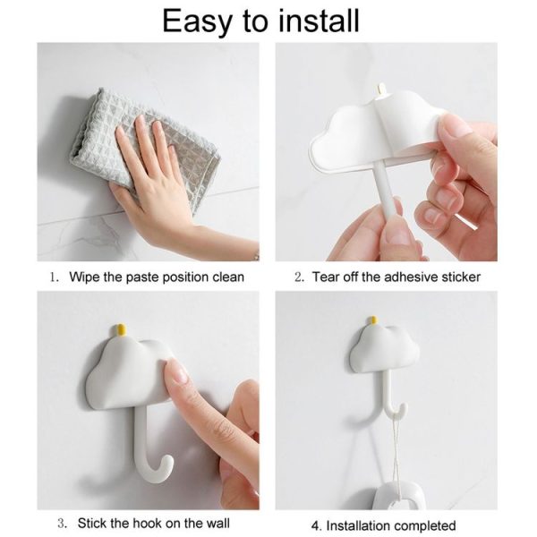 3pcs / Set Household Wall Hanging Hooks Dormitory Non-Marking Punch-Free Adhesive Hooks (Blue) - Image 9