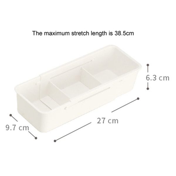 Drawer Fixed Retractable Storage Box With Divider Tableware Organizer, Style: Narrow Model - Image 2