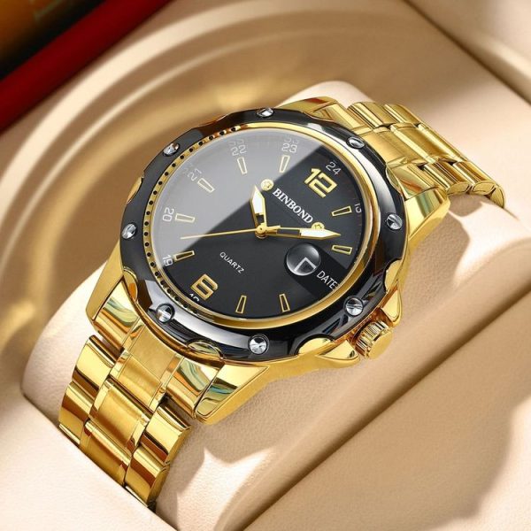 BINBOND B9696 Outdoor Calendar Luminous Waterproof Quartz Watch, Color: White Steel-White - Image 6