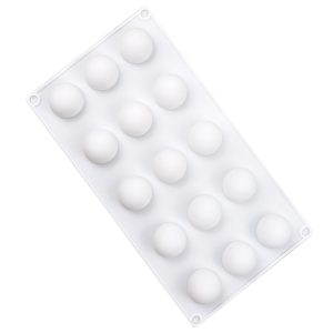 15 Grids Stereo Ball Silicone Moulds Ball Shape Ice Cream Mould (White)