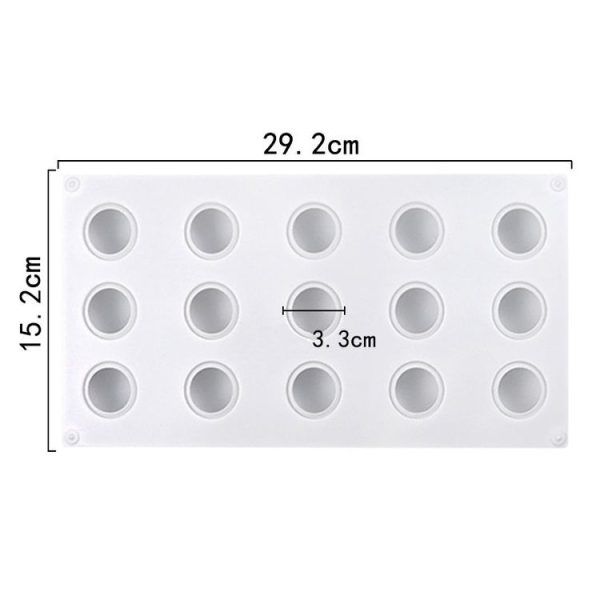 15 Grids Stereo Ball Silicone Moulds Ball Shape Ice Cream Mould (White) - Image 6