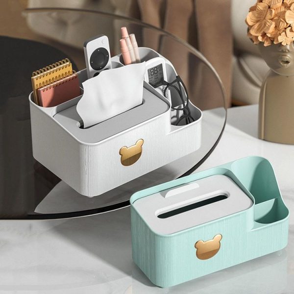 Drawing Paper Desktop Organizer Coffee Table Multifunctional Remote Control Storage Box, Color: White Small - Image 2