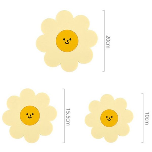 Sunflower Cute PVC Heat Insulation Mat Household High Temperature Resistant Table Pad, Style: Yellow Small - Image 3