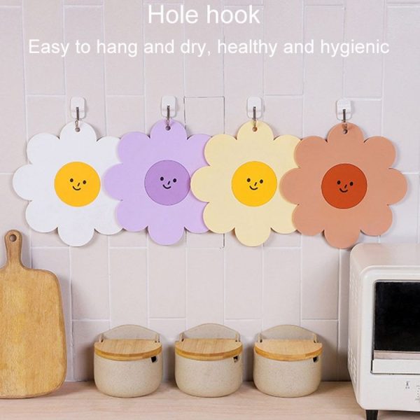 Sunflower Cute PVC Heat Insulation Mat Household High Temperature Resistant Table Pad, Style: Yellow Small - Image 5