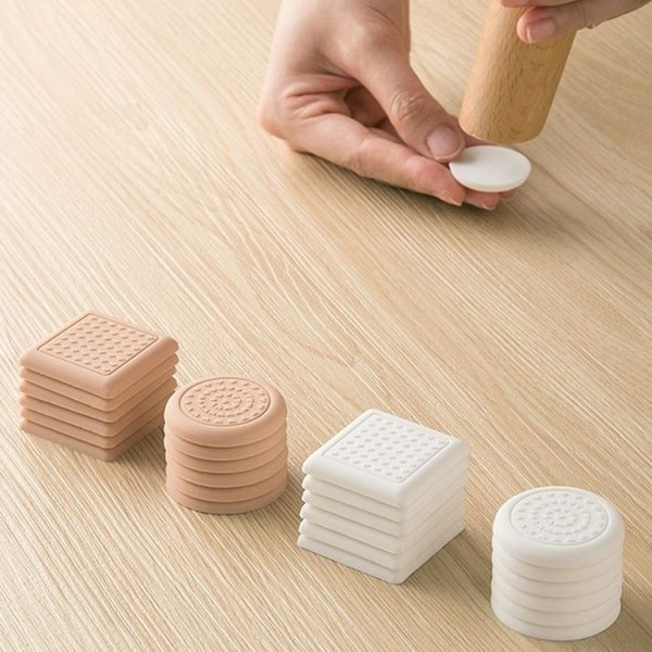4pcs / Set Silent And Wear Resistant Chair Foot Cover Household Stool Anti-Slip Protective Pads, Style: 60mm Round white - Image 10