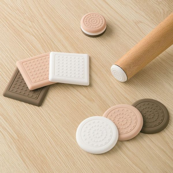 4pcs / Set Silent And Wear Resistant Chair Foot Cover Household Stool Anti-Slip Protective Pads, Style: 60mm Round white - Image 11