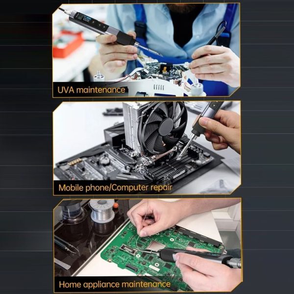 FNIRSI Portable Constant Temperature Soldering Iron Set, Model: HS-02A Standard-B Round Tip - Image 13