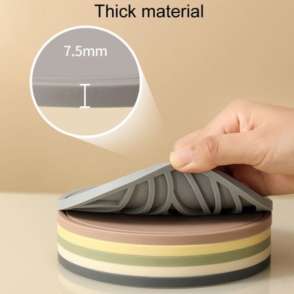 Household Round Heat Insulating Mats Kitchen High Temperature Resistant Silicone Pad, Color: Bowl Pad Brown - Image 5