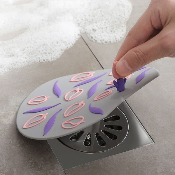 Kitchen Bathroom Anti Clogging Sink Floor Drain Cover Sewer Floor Drain Deodorizer (Plum Blossom) - Image 12