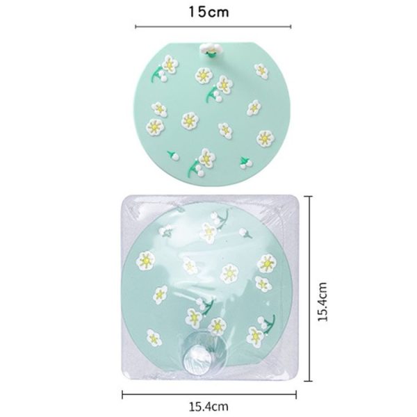 Kitchen Bathroom Anti Clogging Sink Floor Drain Cover Sewer Floor Drain Deodorizer (Plum Blossom) - Image 3