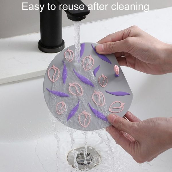 Kitchen Bathroom Anti Clogging Sink Floor Drain Cover Sewer Floor Drain Deodorizer (Plum Blossom) - Image 9