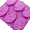 6 Grids Oarbone Bee Silicone Cake Mold Handmade Soap Pudding Mold (Yellow) - Image 4