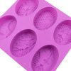 6 Grids Oarbone Bee Silicone Cake Mold Handmade Soap Pudding Mold (Yellow) - Image 5