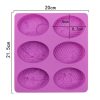 6 Grids Oarbone Bee Silicone Cake Mold Handmade Soap Pudding Mold (Yellow) - Image 6