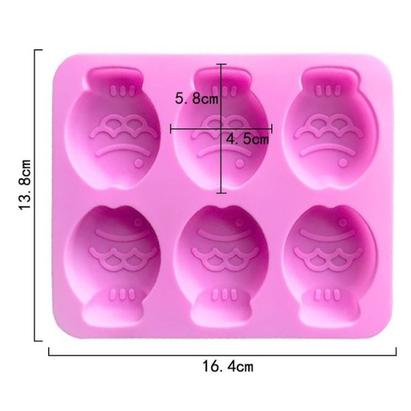 6 Grids Little Fish Shape Silicone Cake Mould Handmade Soap Mould (Pink) - Image 4