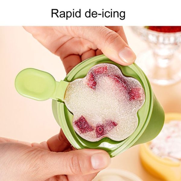Homemade Dual Layer Ice Cream Mould Summer DIY Frozen Silicone Ice Box (Apricot Color) - Image 5