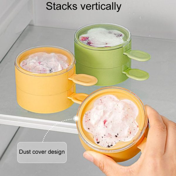 Homemade Dual Layer Ice Cream Mould Summer DIY Frozen Silicone Ice Box (Apricot Color) - Image 9