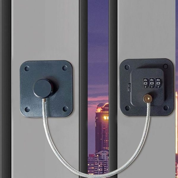 Child Safety Lock No Hole Window Limiter Refrigerator Drawer Cabinet Combination Lock, Specification: 3-bit Black - Image 2