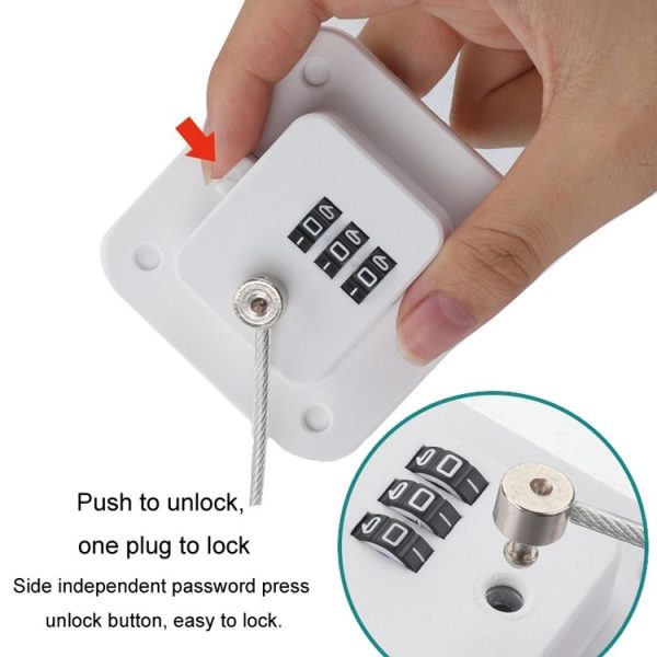 Child Safety Lock No Hole Window Limiter Refrigerator Drawer Cabinet Combination Lock, Specification: 3-bit Black - Image 4