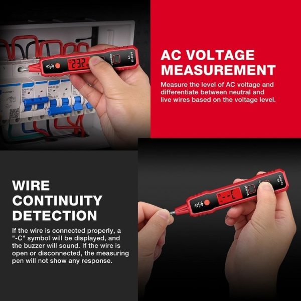 HABOTEST LCD Digital Display Sound Light Alarm High Sensitivity Test Pen (HT89A) - Image 11