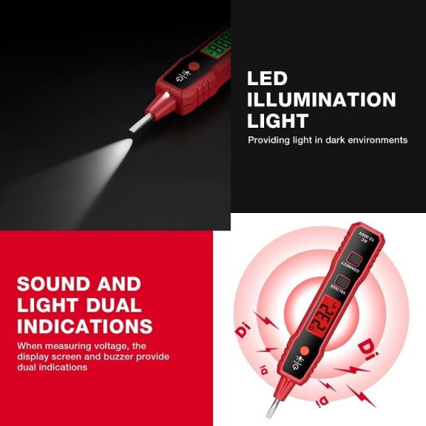 HABOTEST LCD Digital Display Sound Light Alarm High Sensitivity Test Pen (HT89A) - Image 6