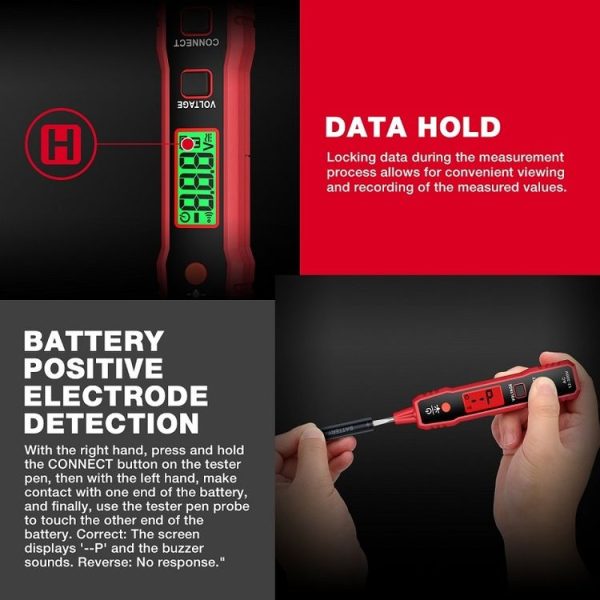 HABOTEST LCD Digital Display Sound Light Alarm High Sensitivity Test Pen (HT89A) - Image 7